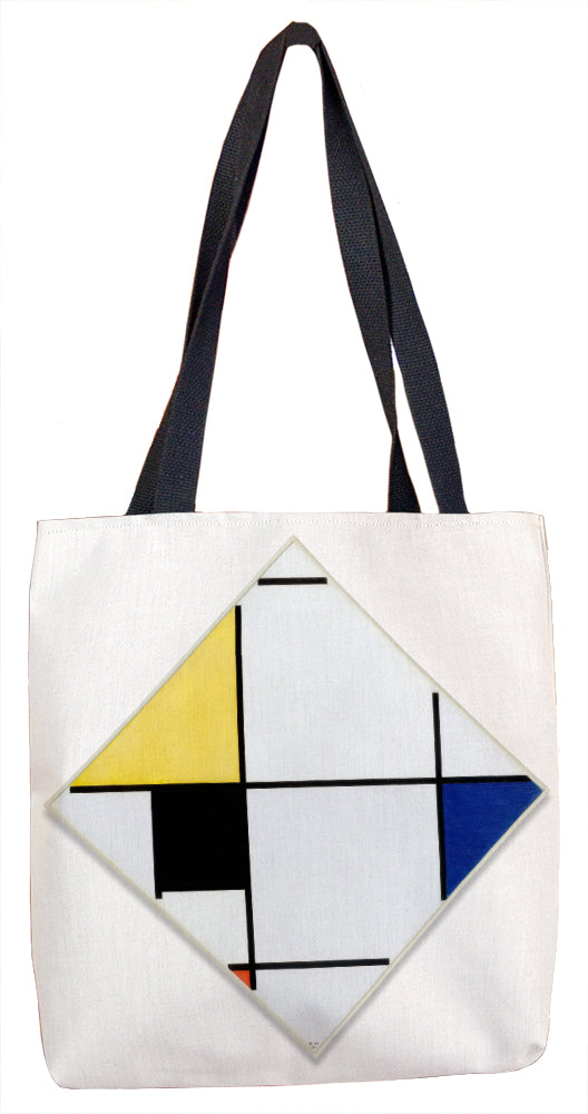 Lozenge Composition with Yellow, Black, Blue, Red, and Gray Tote Bag