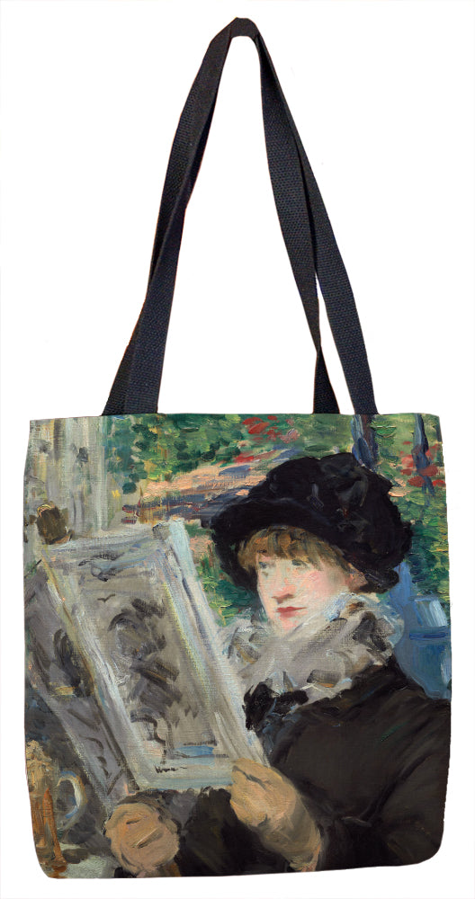 Woman Reading Tote Bag