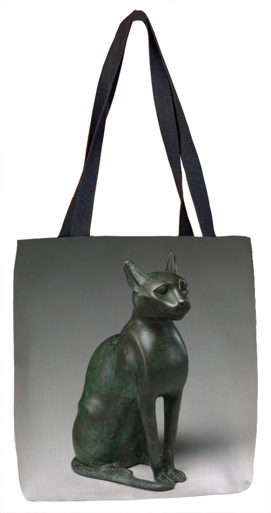 Cat Statuette intended to contain a mummified cat Tote Bag